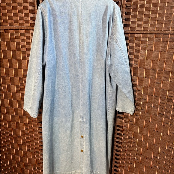 Vintage Marshall Rousso Embellished Denim Duster Coat L Rhinestone Studded - Picture 7 of 10